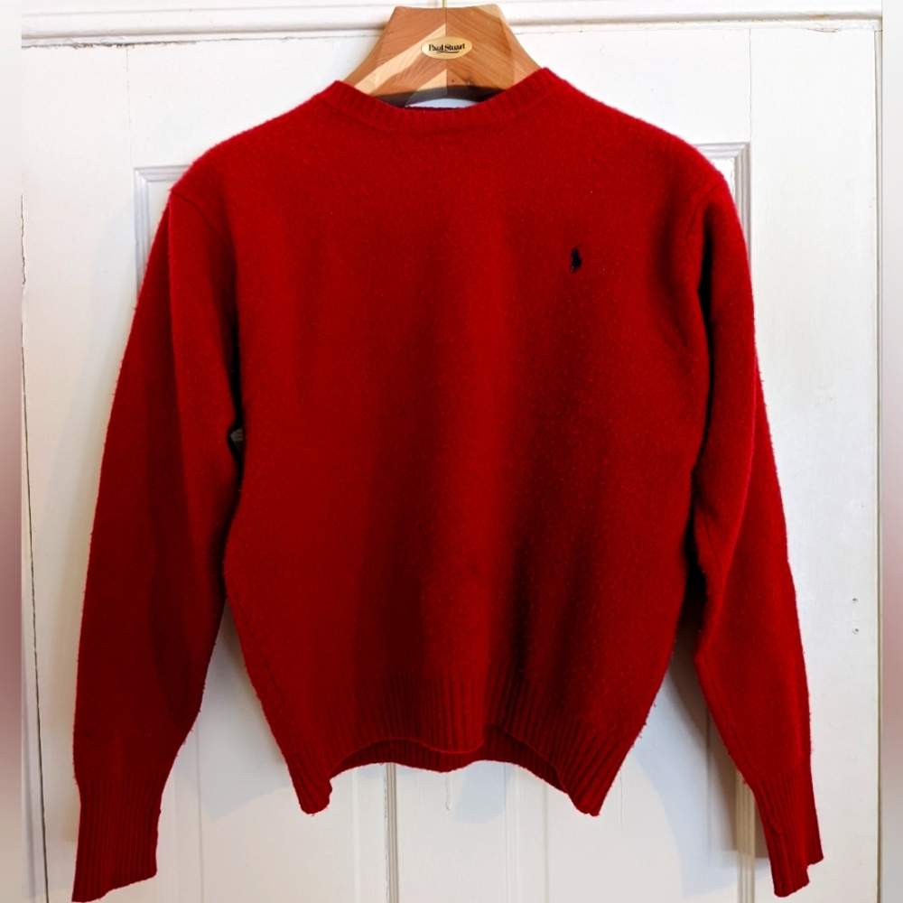 Polo Ralph Lauren crew neck 100% lambs wool sweater - Men's M - red